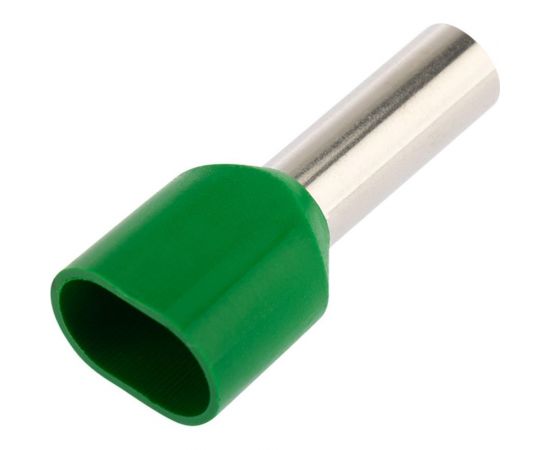 Штыревой втулочный изолированный наконечник REXANT F-14 мм 2x6 мм2 НШВи2 6.0-14 зеленый 10 шт 06-0412-A – изображение 2