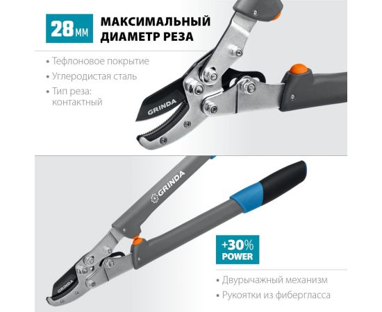 Контактный сучкорез с композитными рукоятками Grinda C-520A 424522 – изображение 3