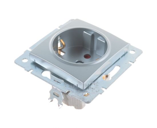 Розетка с защитой от детей Lezard, KARINA, керамика, матовое серебро, 707-4388-124 – изображение 3