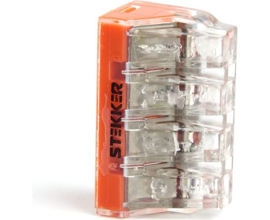 Монтажная 4-проводная клемма STEKKER для 1-жильного проводника (с пастой), LD773-174-1, 50 штук 39872 – изображение 3