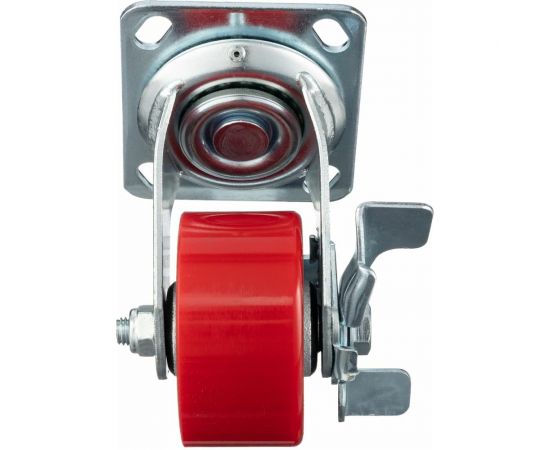 Колесо поворотное с тормозом (100 мм; игольчатый подшипник; грузоподъемность 200 кг; чугун; полиуретан) СТЕЛЛА-ТЕХНИК N29100CPUB1 – изображение 4