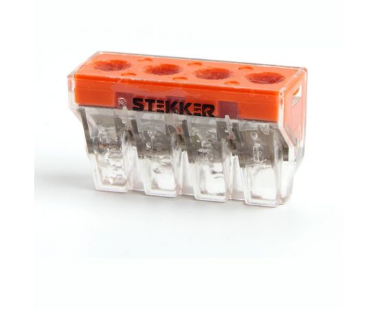 Монтажная 4-проводная клемма STEKKER для 1-жильного проводника (с пастой), LD773-174-1, 50 штук 39872 – изображение 4