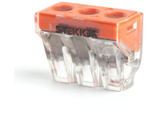 Монтажная 3-проводная клемма STEKKER для 1-жильного проводника (с пастой), LD773-173-1, 39871 – изображение 4