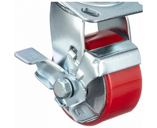 Колесо поворотное с тормозом (100 мм; игольчатый подшипник; грузоподъемность 200 кг; чугун; полиуретан) СТЕЛЛА-ТЕХНИК N29100CPUB1 – изображение 7