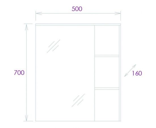 Зеркальный шкаф Onika ЛЕГРАН дуб галифакс 50.00У 205022 – изображение 7