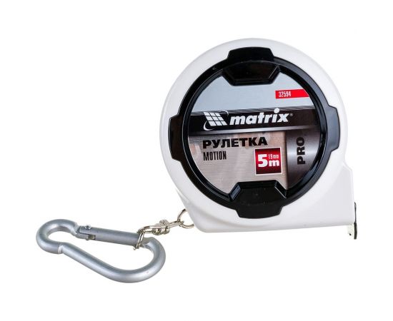 Рулетка Motion, 5 м x 19 мм, возможность записи MATRIX 32594 