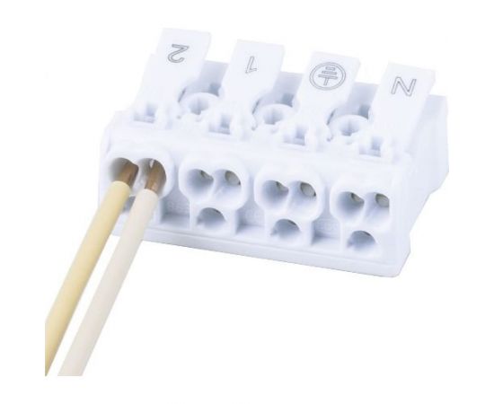 Монтажная пружинная клемма STEKKER для подключения фазных проводников 4 полюса, 100шт в упаковке LD294-4004 32735 