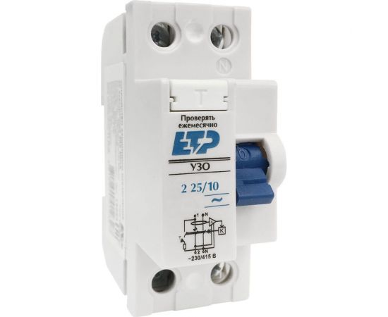 Устройство защитного отключения ETP УЗО 2P 25А тип АС 10 мА 4,5 кА электронное 18019 