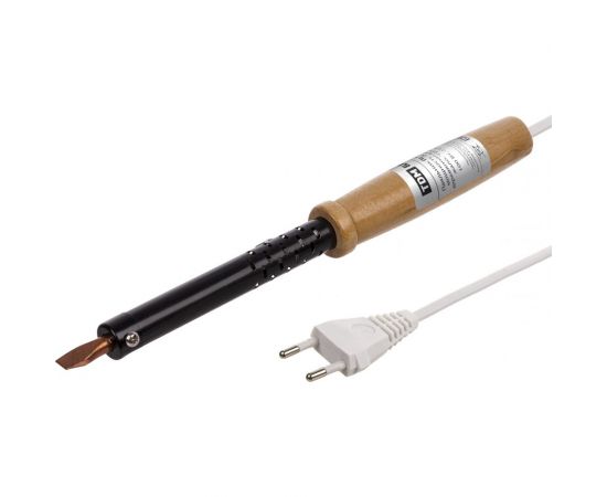 Паяльник TDM ПД-100, ЭПСН, мощность 100 Вт, 230 В, деревянная ручка, плоское жало, Гранит SQ1025-0405 