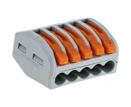 Строительно-монтажная клемма EKF СМК 222-415 с рычагом 5 отверстий 0.08-2.5мм2 100шт. PROxima 100шт plc-smk-415 