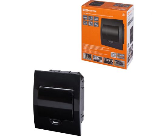 Встраиваемый бокс TDM ЩРВ-П-6 модулей, пластик, IP41, Антрацит SQ0902-1001 