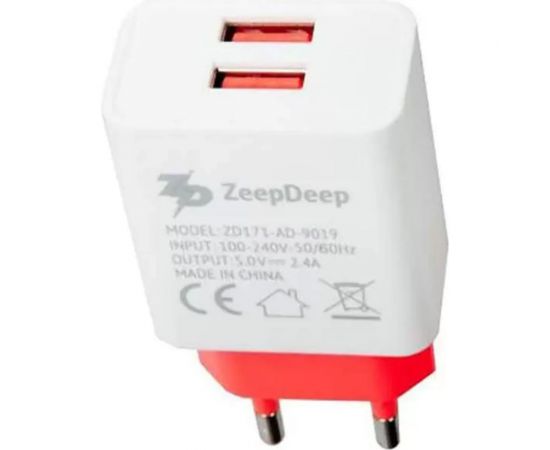 Зарядное устройство ZeepDeep EnergyPlug 2 USB X 2.4A 802075 