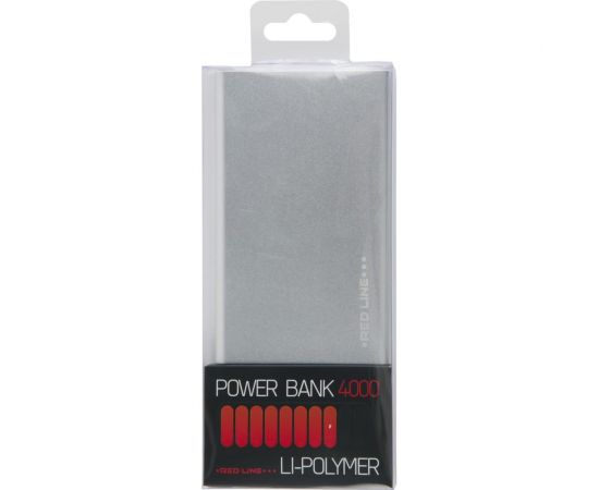 Внешний АКБ Red Line J02 4000 mAh, металл, серебряный УТ000013098 