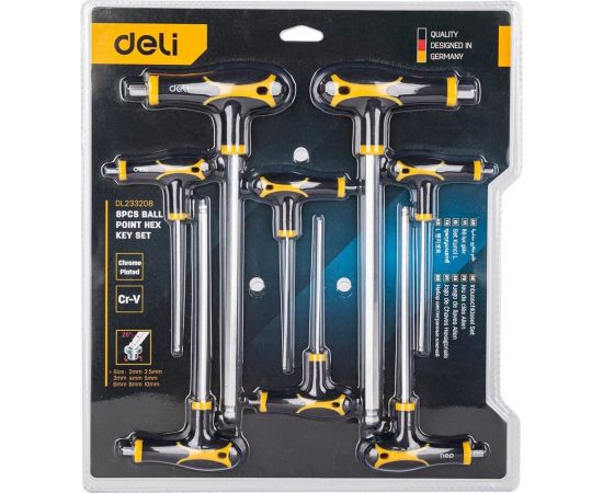 Набор шестигранных ключей DELI DL233208 с шаром 98339 