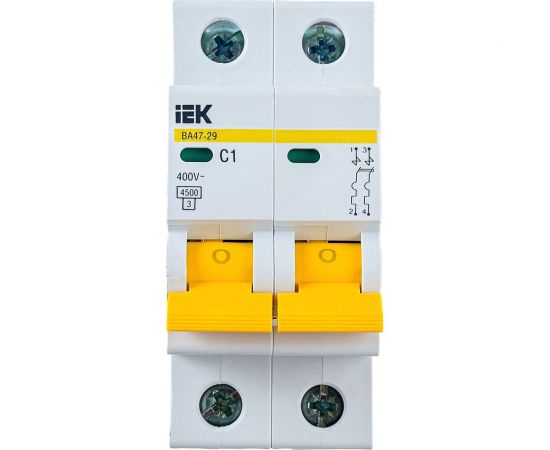 Автоматический выключатель IEK ВА47-29 2п, 1А, ""С"", 4.5кА MVA20-2-001-C 