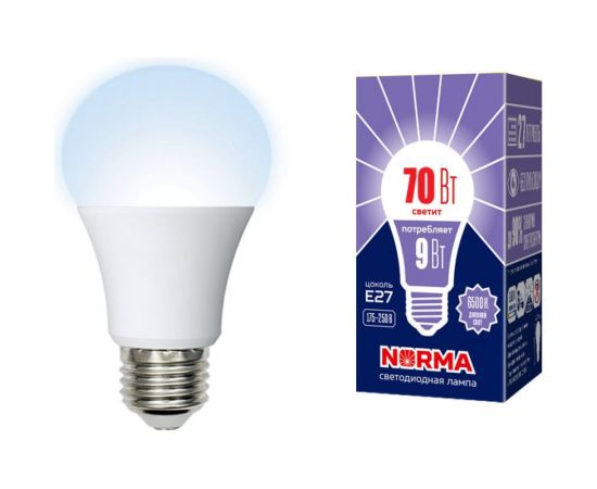 Светодиодная лампа Volpe LED-A60-9W/6500K/E27/FR/NR Серия Norma UL-00005624 