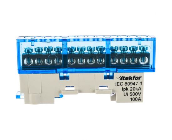 Изолированная нулевая шина Tekfor KSN-6-6x9-12 BLUE 06-07-002 