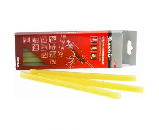 Стержни клеевые жёлтые (11 мм; 200 мм; 6 шт.) MATRIX 930722 