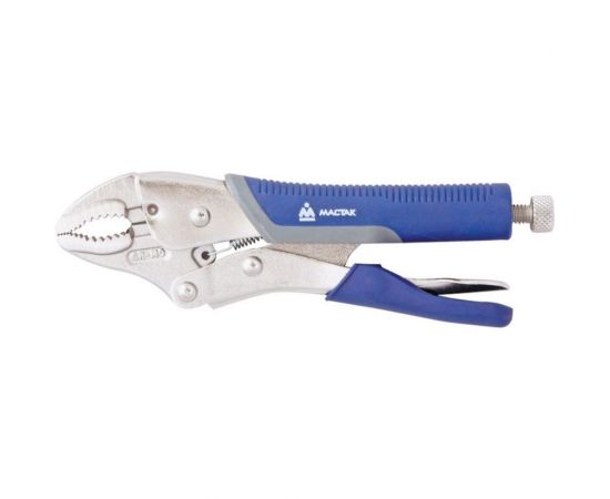 Зажим с фиксатором (250 мм, фигурные губки) МАСТАК 036-00250H 