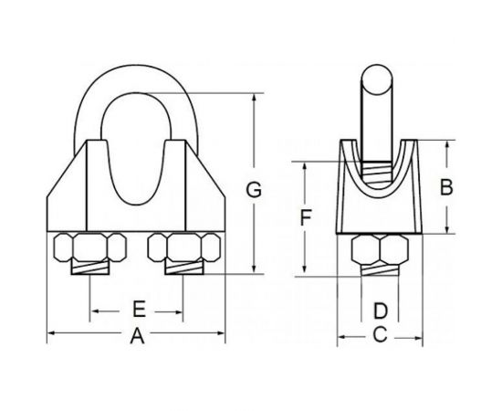Зажим для троса REXANT оцинкованный, d3/4 мм, DIN 741, 100 шт. 09-5603 – изображение 2
