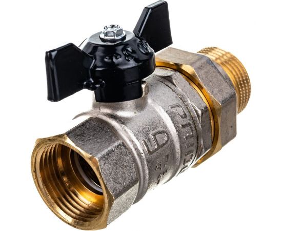 Шаровой кран LD Pride латунь никель Ду25 Ру40 ВР американка, полнопроходной 007-8019 – изображение 2