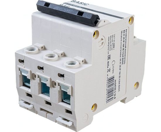 Автоматический выключатель EKF 3P 16А 4,5кА ВА 47-29 Basic SQ mcb4729-3-16-B – изображение 2