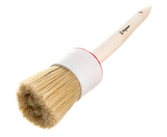 Круглая кисть Петрович натуральная щетина, деревянная ручка, диаметр 50 мм 4100000178 – изображение 2