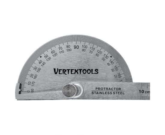 Транспортир с линейкой vertextools 90x150мм 3040-90-150 – изображение 2
