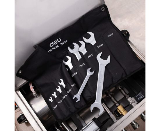 Набор двусторонних гаечных ключей DELI 12 шт. DL160012A 98323 – изображение 4
