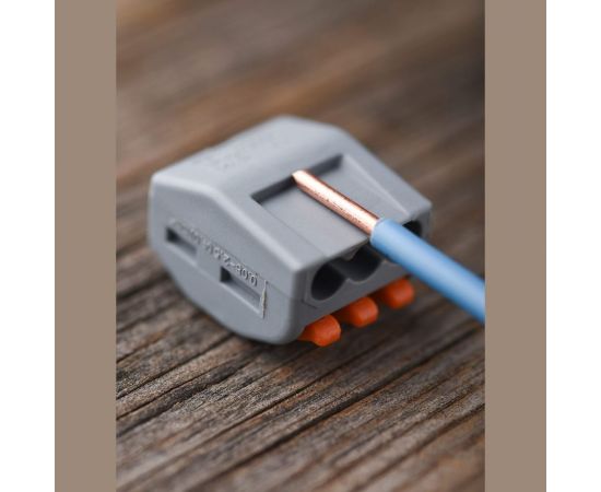 Строительно-монтажная клемма EKF СМК, 222-413, с рычагом, 3 отверстия, 0.08-2.5мм2, PROxima 100 шт plc-smk-413 – изображение 4