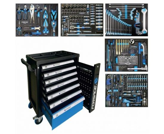Инструментальная тележка с набором инструментов Forsage 7 полок, 274 предметов F-55300 51381 – изображение 5