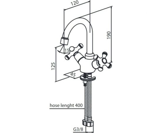 Смеситель для умывальника RedBlu by Damixa Retro, без дк 230210000 – изображение 5