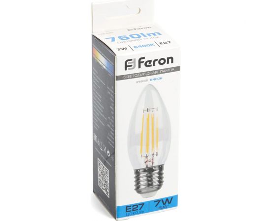Светодиодная лампа FERON LB-66 Свеча E27 7W 6400K, 38272 – изображение 6