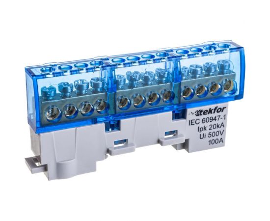 Изолированная нулевая шина Tekfor KSN-6-6x9-12 BLUE 06-07-002 – изображение 6