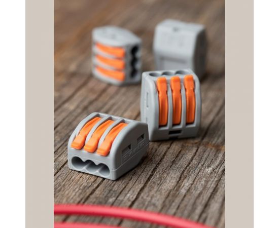 Строительно-монтажная клемма EKF СМК, 222-413, с рычагом, 3 отверстия, 0.08-2.5мм2, PROxima 100 шт plc-smk-413 – изображение 7