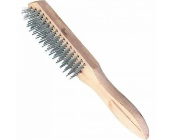 Стальная проволочная щетка Петрович с деревянной ручкой, 4 ряда 4100001904 