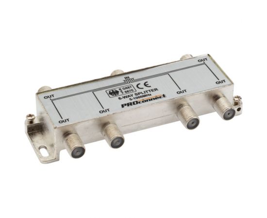 Делитель ТВ PROconnect на 6 выходов F разъём 5-1000 МГц 05-6024 