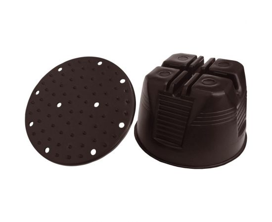 Держатель круглого проводника EZETEK 8-10мм для плоской кровли, пластик с бетоном 91053 