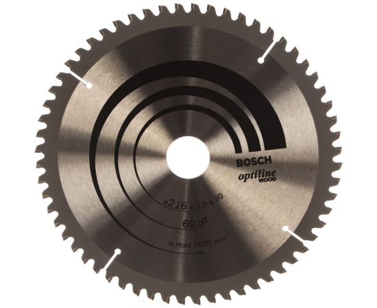 Диск циркулярный Optiline Wood для торцовочных пил (216х30 мм; Z60) BOSCH 2608640433 
