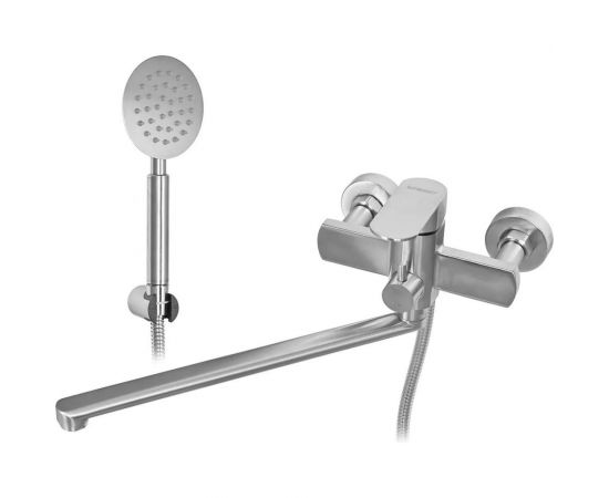 Смеситель для ванной и душа WISENT с длинным изливом и лейкой из нержавеющей стали W72216 