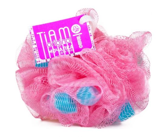 Мочалка из нейлона TIAMO Original ШАР с поролоном 10558 