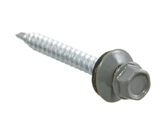 Кровельные саморезы с буром Стройбат 4,8x35 тем.серые 250 шт. 287380 