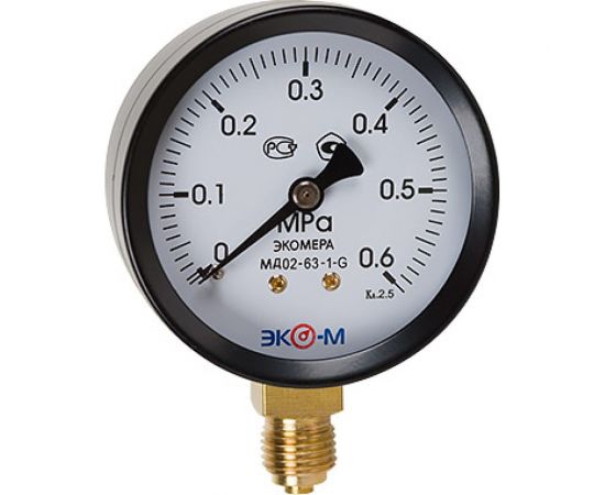 Манометр ЭКО-М Экомера МД02-63 мм 0..0,6МПа G1\4 МД02-63-G-0,6МПа-РИ 