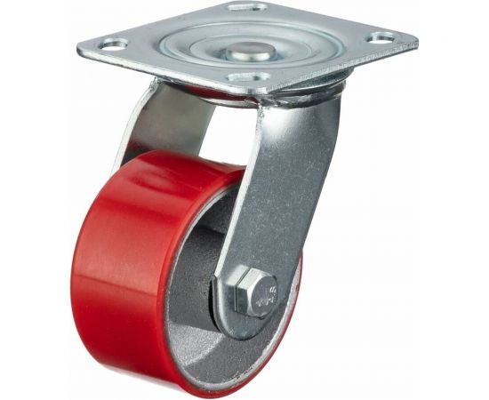 Колесо поворотное (100 мм; игольчатый подшипник; грузоподъемность 200 кг; чугун; полиуретан) СТЕЛЛА-ТЕХНИК N29100CPU 