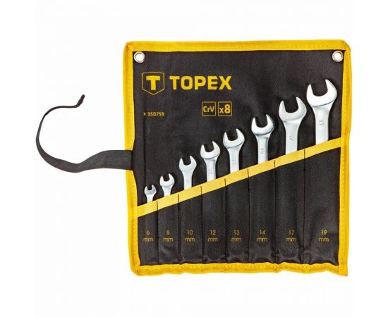 Набор комбинированных ключей TOPEX 6-19 мм, 8 шт. 35D759 