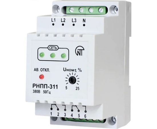 Реле напряжения, перекоса и последовательности фаз Новатек-Электро РНПП-311 250 сек. 3425600311-250 