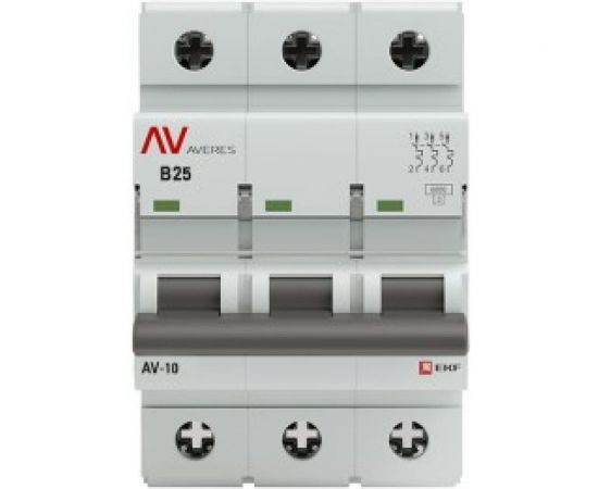 Автоматический выключатель EKF AV-6 3P 25A B 6kA AVERES SQmcb6-3-25B-av – изображение 2
