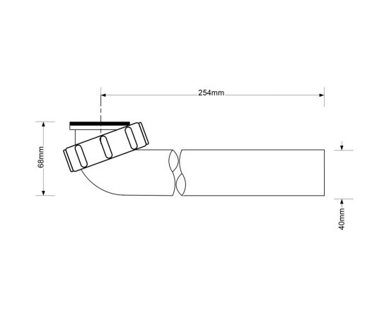 Отводная труба McAlpine 90 град (внут.1 1/2-40 мм) длина 250 мм HC12-RU – изображение 2