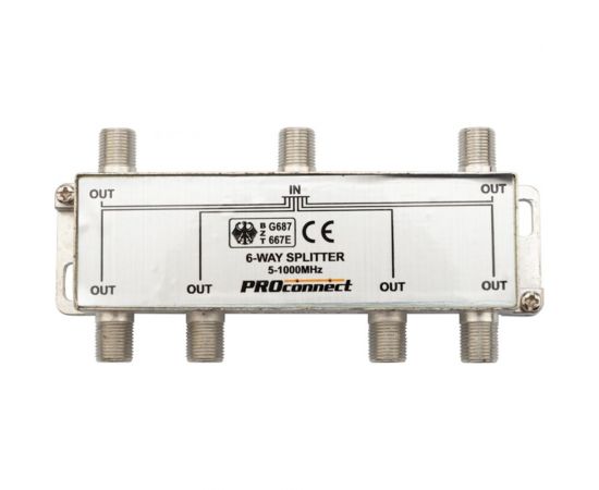 Делитель ТВ PROconnect на 6 выходов F разъём 5-1000 МГц 05-6024 – изображение 2