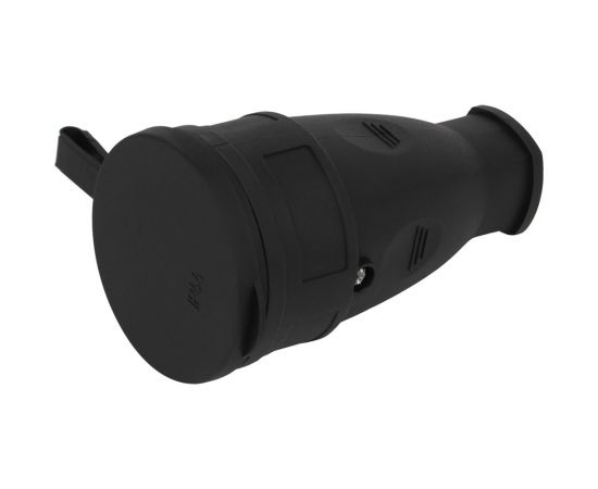 Розетка ЭРА RX10-B-IP44 каучуковая c заземлением 16А IP44 прямая черная Б0055418 – изображение 2